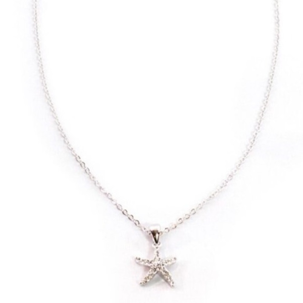 New Rhinestone Starfish Pendant Necklace